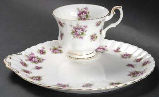 Royal Albert Sweet Violets Snack Plate & Cup Set, Fine China Dinnerware   Montro