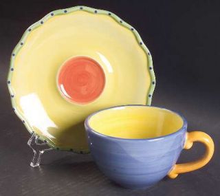 Pfaltzgraff Pistoulet Flat Cup & Saucer Set, Fine China Dinnerware   Stoneware,