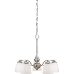 Nuvo Patton 5 light Brushed Nickel Chandelier