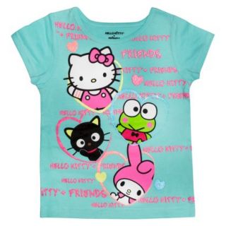 Hello Kitty & Friends Infant Toddler Girls Short Sleeve Tee   Green 3T