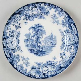 Allertons Kenilworth Salad Plate, Fine China Dinnerware   Blue Floral Rim & Cen