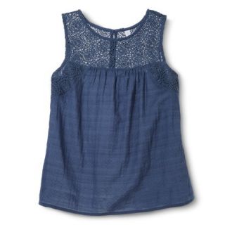 Xhilaration Juniors Crochet Trim Top   Blue XS(1)