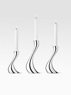Georg Jensen Cobra Candlesticks, Set of 3   Steel
