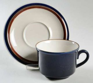 Imperial (Japan) Imperial Blue Flat Cup & Saucer Set, Fine China Dinnerware   Bl
