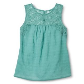 Xhilaration Juniors Crochet Trim Top   Turquoise XS(1)